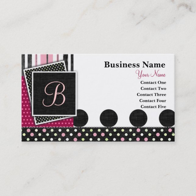 Krystal Chic Pink Business Card Visitenkarte (Vorderseite)