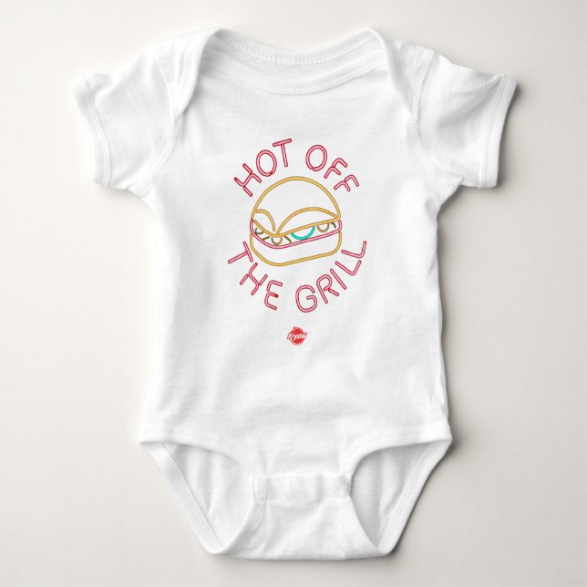 Krystal heiß weg vom Grill Baby Strampler (Vorderseite)