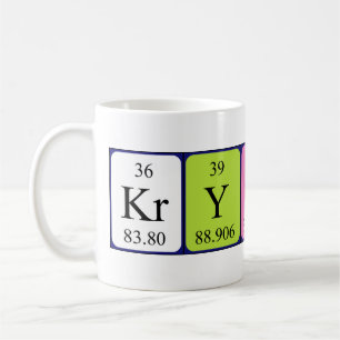 Krystin nom de table périodique mug