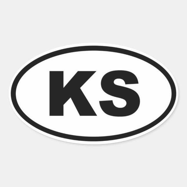 KS Kansas Ovaler Aufkleber (Vorderseite)