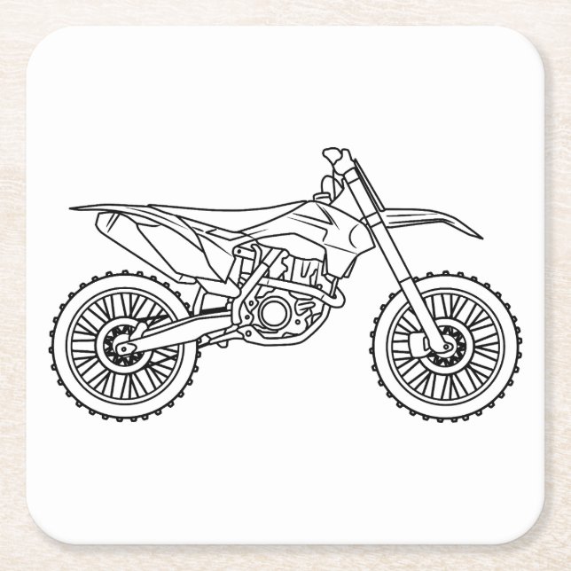 KTM Motocross line art Rechteckiger Pappuntersetzer (Vorderseite)