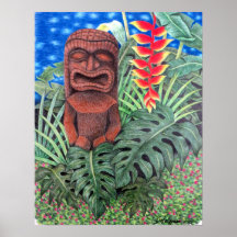 Ku Tiki Hawaiianischer Gott des Krieges Jungle Pos