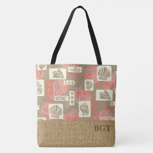 Kua Bay Hawaiian Undersea Muschel Monogram Beach B Tasche