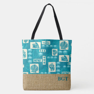 Kua Bay Hawaiian Undersea Muschel Monogram Beach B Tasche