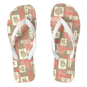 Kua Bay Hawaiian Unterwasser-Muscheln - Koralle Flip Flops