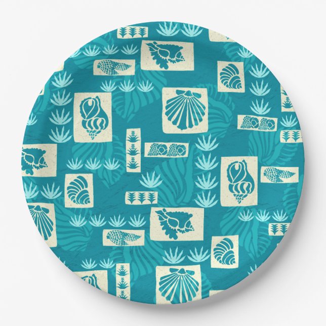Kua Bay Hawaiianische Muscheln Pappteller (Vorderseite)