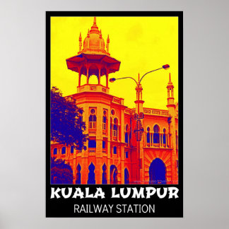 Kuala Lumpur Bahnhof Pop Art Poster