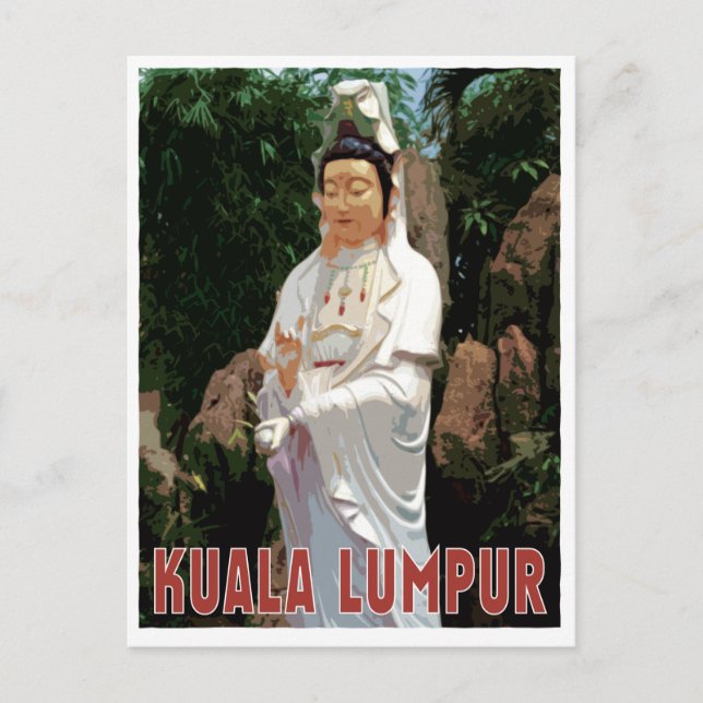 Kuala Lumpur GuanYin Vintager Stil Postkarte (Vorderseite)