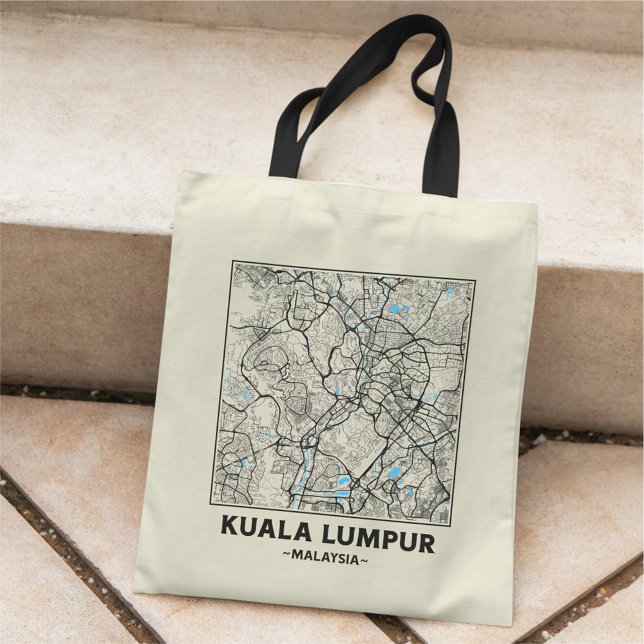Kuala Lumpur, Malaysia, City Map Tote Bag Tragetasche (Von Creator hochgeladen)