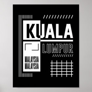Kuala Lumpur Malaysia Moderne urbane Typografie De Poster