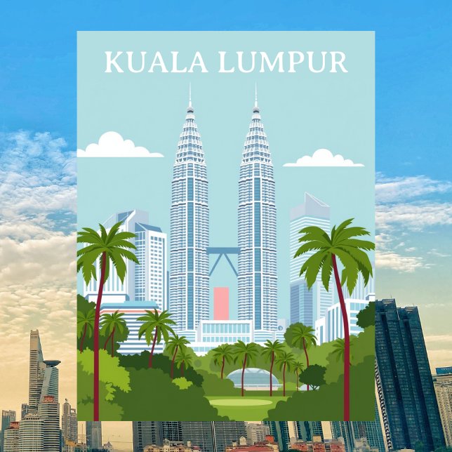 Kuala Lumpur Malaysia Petronas Towers Moderne Postkarte (Kuala Lumpur Malaysia Petronas Towers Modern Postcard
)