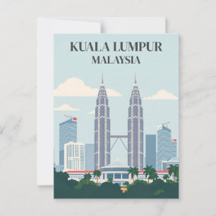 Kuala Lumpur Malaysia Petronas Towers Skyline Postkarte