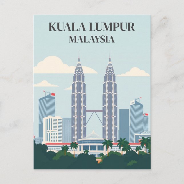 Kuala Lumpur Malaysia Petronas Towers Skyline Postkarte (Vorderseite)