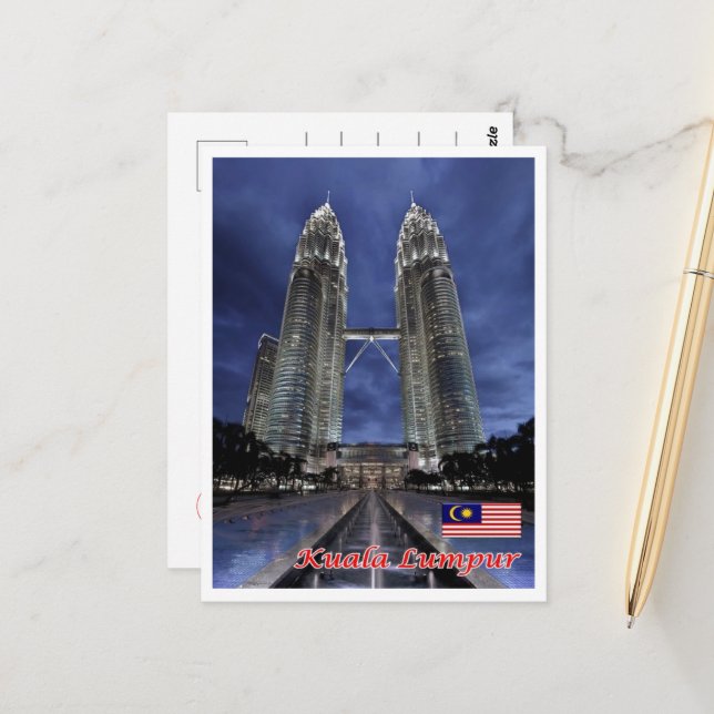 Kuala Lumpur - Malaysia - Petronas Zwillingstürme  Postkarte (Vorderseite/Rückseite Beispiel)