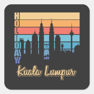 Kuala Lumpur Malaysia Quadratischer Aufkleber