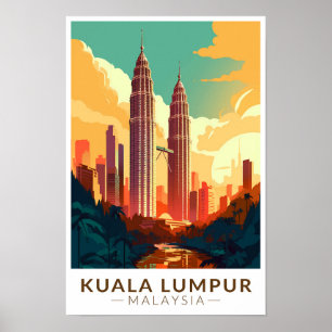 Kuala Lumpur Malaysia Reisen Vintag Poster