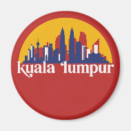 Kuala Lumpur Malaysia Retro City Skyline City City Magnet