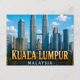 Kuala Lumpur Malaysia Skyline und multikulturell Postkarte