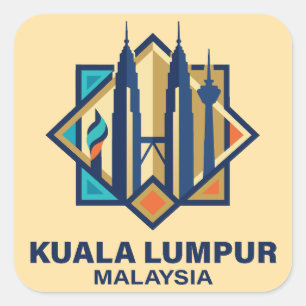 Kuala Lumpur Malaysia Südostasien Quadratischer Aufkleber
