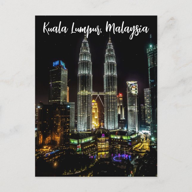 Kuala Lumpur Nachthimmel Postkarte (Vorderseite)