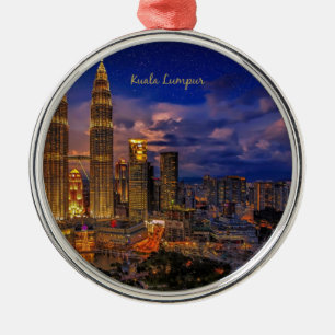 Kuala Lumpur, Petronas Twin Towers Ornament Aus Metall