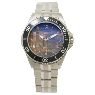 Kuala Lumpur Skyline in der Nacht Armbanduhr