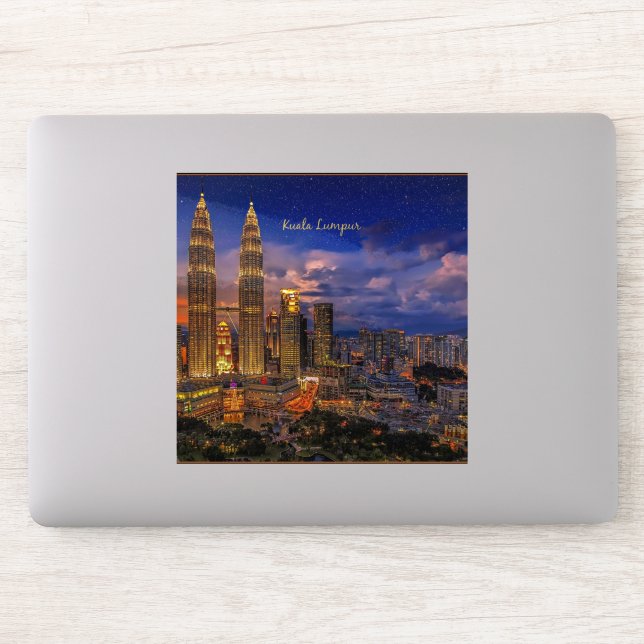 Kuala Lumpur Skyline in der Nacht Aufkleber (Computer)