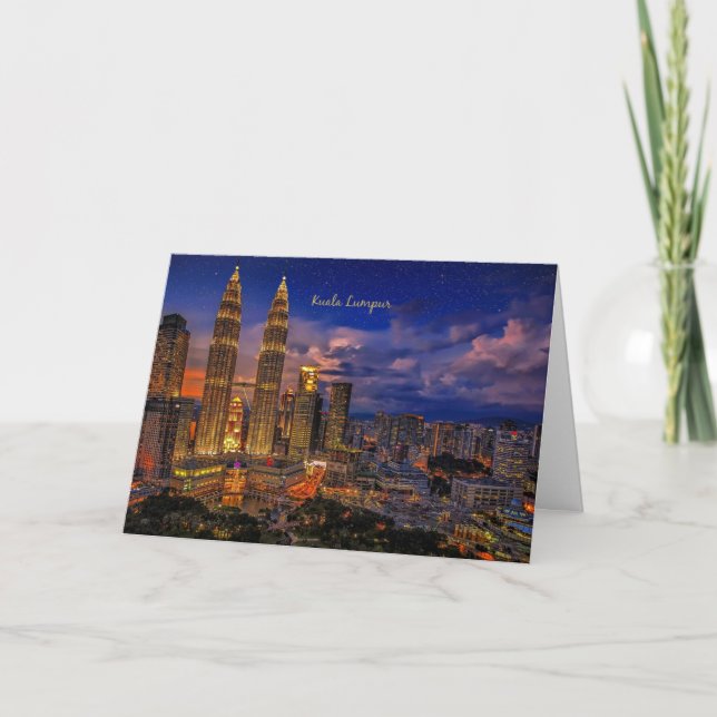 Kuala Lumpur Skyline in der Nacht Karte (Vorderseite)
