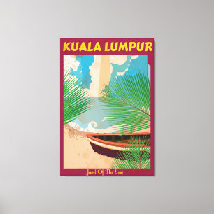 Kuala Lumpur Vintage-Reiseposter Leinwanddruck