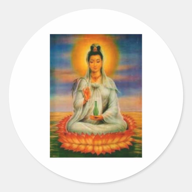 Kuan-Yin-Aufkleber Runder Aufkleber (Vorderseite)