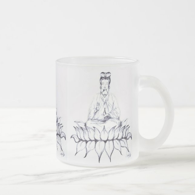 Kuan Yin mattierte GlasTasse Mattglastasse (Rechts)