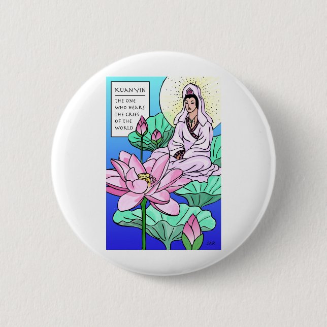 Kuan Yin, Quan Yin, höre deine Brüste Button (Vorderseite)