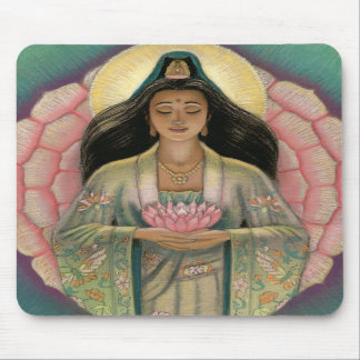 Kuan Yin "rosa Lotus Herz" Mousepad