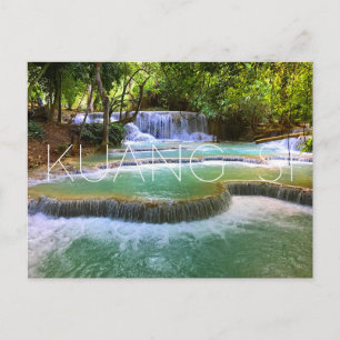 Kuang Si Wasserfälle, Laos Postcard Postkarte