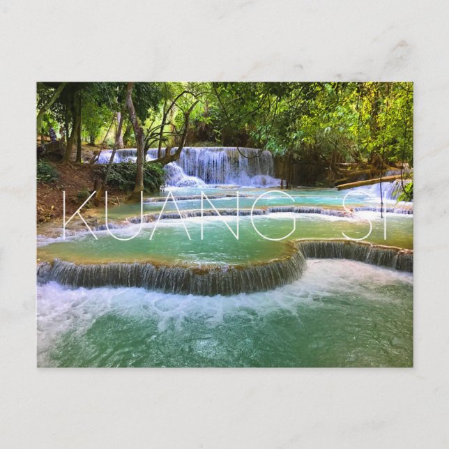 Kuang Si Wasserfälle, Laos Postcard Postkarte (Vorderseite)