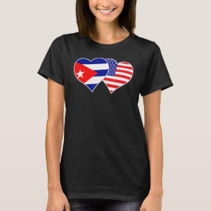 Kuba American Flag Heart Liebe Cuba USA T-Shirt