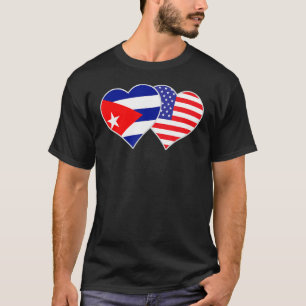 Kuba American Flag Heart Liebe Cuba USA T-Shirt