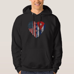Kuba American Flags Herz Vereinte Staaten Kuba Wur Hoodie