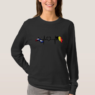 Kuba Belgien Flagge Kubanisch Belgischer Herzschla T-Shirt