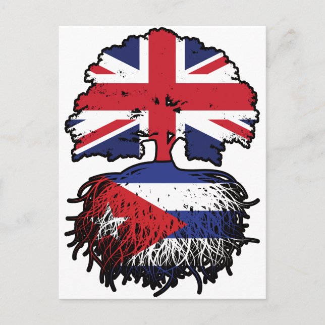 Kuba - Britisch-UK-Tree-Roots-Flagge Postkarte (Vorderseite)