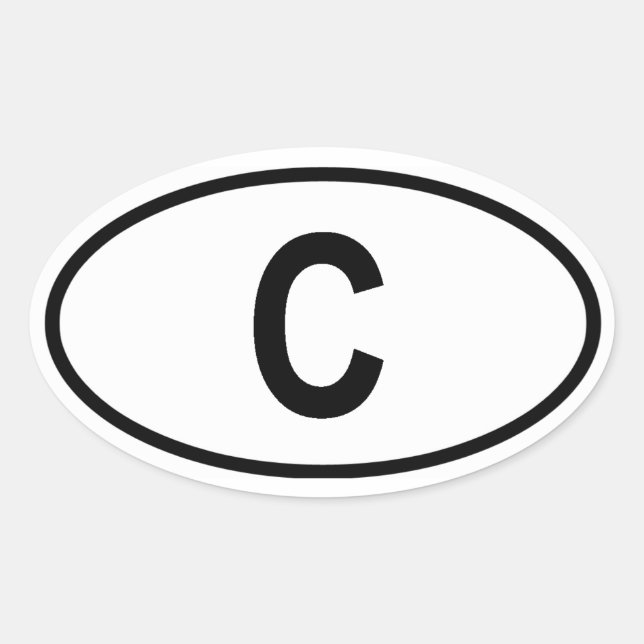Kuba "C" Ovaler Aufkleber (Vorderseite)