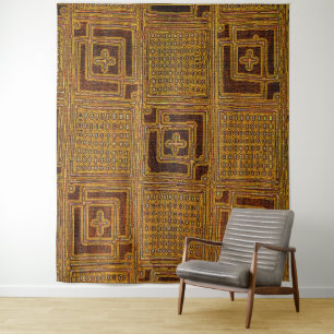 Kuba Cloth Motif Wandteppich