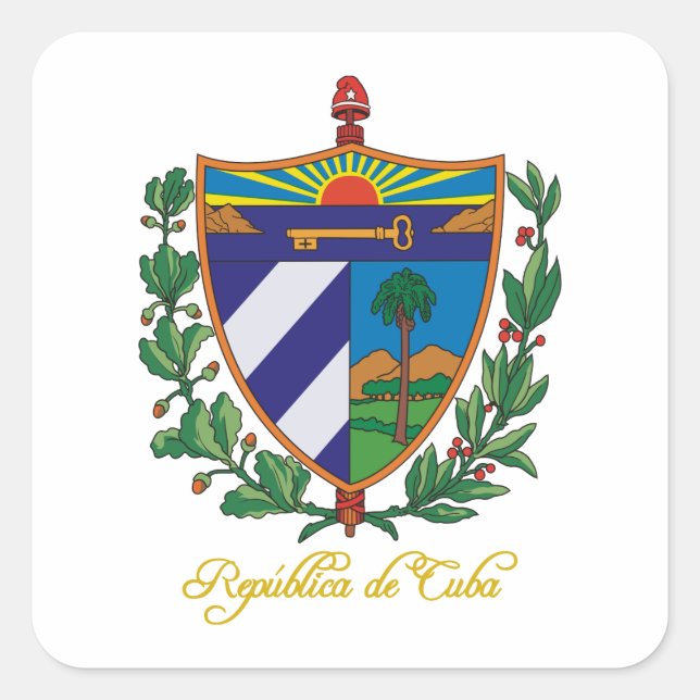 ‚Kuba COA‘ Quadratischer Aufkleber (Vorderseite)