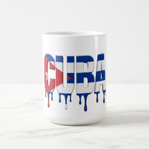 Kuba-Drip-Text Design mit karibischer Flagge F Kaffeetasse
