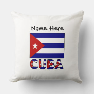 Kuba Dunkelblaue kubanische Flagge Schwarze Person Kissen