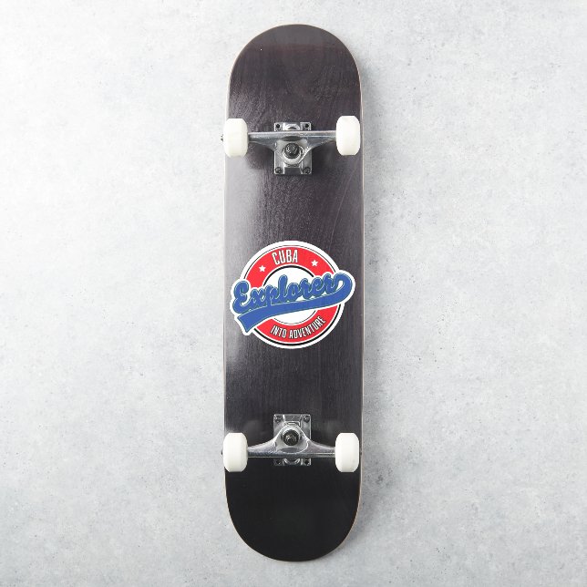 Kuba-Entdecker ins Abenteuerlogo Aufkleber (Skateboard)