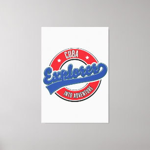 Kuba-Entdecker ins Abenteuerlogo Leinwanddruck