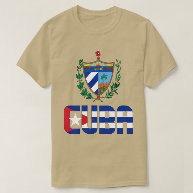 Kuba - Fahne und Wappen - Patriotisch T-Shirt (Design vorne)
