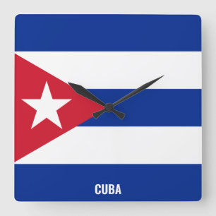 Kuba Flag Dazzling Patriotic Quadratische Wanduhr