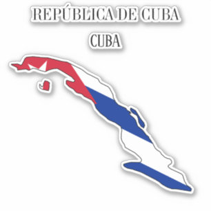 Kuba Flag Map Aufkleber